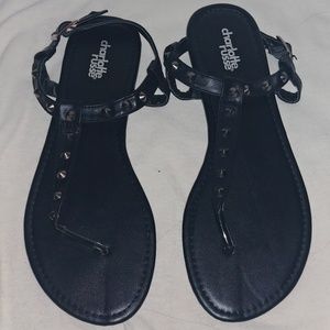 Women's Black Studded Sandals